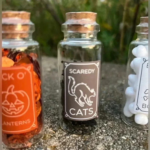 NEW SET of (7) Target Spell/Potion Bottles - Adorable Halloween apothecary jars - Picture 2 of 16
